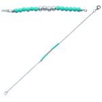 Les Tr&eacute;sors De Lily [K0747] - h&otilde;bedane k&auml;ev&otilde;ru  Mineralia  t&uuml;rkiissinine h&otilde;be (roodiumiga kaetud) - 40x2 mm t&uuml;rkiissinine