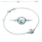 Altesse [K3415] - Bracelet Argent 'D&eacute;esse' blanc argent&eacute; (rhodi&eacute;) - 8 mm valge