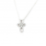 Les Tr&eacute;sors De Lily [L7239] - Collier Argent 'Croix' blanc valge