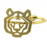 7bis [P5878] - K&auml;sit&ouml;&ouml;na valmistatud s&otilde;rmus  Origami  (tiiger) kuld - 13x11 mm kuld