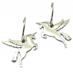 Les Tr&eacute;sors De Lily [P7791] - Boucles cr&eacute;ateur acier 'Licorne My Unicorn' argent&eacute; - 25x15 mm h&otilde;be