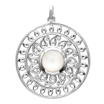Les Tr&eacute;sors De Lily [Q6638] - Pendentif Argent 'Cl&eacute;opatra' pierre de lune argent&eacute; (rhodi&eacute;) - 30 mm valge