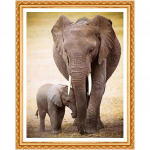 Teemanttikandid Elevandi ja beebi isetehtud ristpistes seinakleebised T&auml;is&uuml;mmargused pildid Kodukaunistus 20X30CM