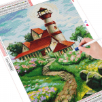 5D DIY teemanttikandid tuletorn Full Drill teemantmaali maastik 20X30CM