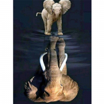 Teemantmaal T&auml;ispuurimine Elephant Broderie Diamant Multifilm Teemantristpistes Kaasaegne kodukaunistus 20X30CM