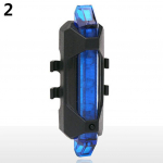 ZTTO uus 5 LED-i USB-laetav jalgratta jalgratta tagumine turvasaba hoiatustuli punane