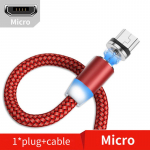 Magnetiline mikro-USB laadimiskaabel Samsungi Android-mobiiltelefonile Kiirlaadimine Moodne laadimiskaabel punane