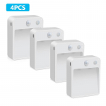 PIR-infrapuna-liikumisanduri valgus + alati sees LED-&ouml;&ouml;valgusti kahe režiimiga inimkeha tuvastamine energias&auml;&auml;stlik trepp K&ouml;&ouml;gi valgustuslamp 4PCS
