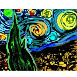 DIY 5D teemanttikandid Van Goghi t&auml;htkujuline &ouml;ine ristpistes maastik Teemantmaal T&auml;isringi puur Kodukaunistuse kingitus Full Round 15x20CM