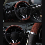 38 cm mahagonipuu muster (PVC+ nahk) S&otilde;iduki auto rooli kate