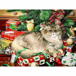 DIY 5D Teemantmaali Loomade J&otilde;ulu Koera Pilt T&auml;ielik Teemantkunst Mosaiik Tikand Ristpistes Komplektid Kodukaunistus Full Round 20x25CM