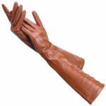 Kvaliteetsed naiste v&auml;rvi lambanahast nahast kindad pikkus 47cm Talvise sooja moe pikad kindad 8