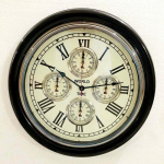 Vintage stiilis messingist must puidust kell maailmakell, seinakaunistus Nautical