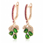 Roosa kulla v&auml;rv roheline roosa tsirkoon rippuvad k&otilde;rvar&otilde;ngad naistele Luksuslikud vanaaegsed ehted roheline