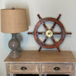 45,72 cm Piraatide imeline kodukaunistus Laev Ratas Puidust Kapten Paat Gaston Turcotte Nikerdatud Rool Messingist Kingitus