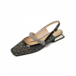 VANGULL kaubam&auml;rgiga naiste sandaalid naturaalsest nahast 22&ndash;25 cm s&auml;delev materjal+seanahk+lambanahk, kandilise varbaga teemantpandlaga Mary Jane kingad 34 must