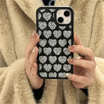 Ins Korea luksuslik Diamond Love Heart Glitter telefoni&uuml;mbris iPhone'ile 14 13 12 11 Pro Max stiilne Bling p&otilde;rutuskindel pehme kate Funda For iPhone 11Pro Max