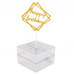 (Suurep&auml;rane kodu)Tordi sularahaautomaat Palju &otilde;nne s&uuml;nnip&auml;evaks Cake Topper rahakast Naljakas koogiautomaat Palju &otilde;nne s&uuml;nnip&auml;evaks One Size valge