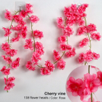 186 cm kunstlikud kirsi&otilde;ied lille&otilde;ie vanik rippuv viinapuu siidist sakura vanik pulmadeks m&otilde;eldud aiakaare seina kodupeokaunistuseks HQ-265-cherry7-