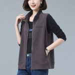 Casual Cargo Vest Women Spring Summr Stand Collar Varrukateta jope Mother Basic Liner 4XL Oversize vest XL tumehall v&auml;rv