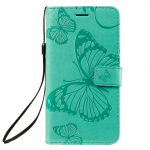 Wallet Flip Butterfly nahast &uuml;mbris Samsung Galaxy A71 A72 A73 A51 A52s A53 A33 A32 A22 A23 A12 A13 A14 5g kaardi telefoni kate For A12 roheline