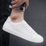 2023. aasta suvi, uued hingavad valged kingad Meeste kingad Korea vabaaja nahast kingad Meeste lauajalatsid 39 must