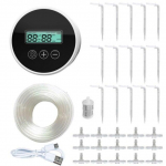 1 komplekt automaatse potitaimede tilkkastmise veepumba taimeriga s&uuml;steem intelligentne aia automaatne kastmisseade kasvuhoone jaoks must