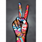 Grafitikunst Victory Cheer Julgustavad žestid ja huuled L&otilde;uend Kunstmaalid Plakatitr&uuml;kk Seinakunsti pilt kodukaunistuseks Ilma raamita 21*30cm