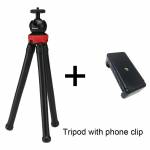 DUODUO kaasaskantav statiivi painduv kaheksajalg Travel Mini Mobiiltelefoni statiivi kronstein Monopod Selfie Stick iPhone'i DSLR-kaamera Gopro jaoks Phone Clip+Tripod must