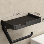 WC paberr&auml;tikute hoidik Kandeihoidja seinale kinnitatav auguvaba tualetttelefoni hoidjaPealk&auml;ter&auml;tikuhoidja WC-paberi hoidik must