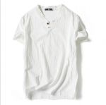 Meeste l&uuml;hikeste varrukatega linased s&auml;rgid, suvised vabad Hawaii T-s&auml;rgid, pluusid L valge