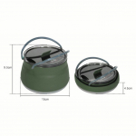 Silikoonist kokkupandav veekeetja keedupotid Kaasaskantavad matkaveekeetjad K&ouml;&ouml;gin&otilde;ud Mini keeduveepott Reisin&otilde;ud Dark Green Kettle