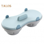 Mikrolaineahi topeltmunak&uuml;tt kaanega Eemaldatav &auml;ravoolukorv, kuumuskindel toiduklass PP po&scaron;eeritud munade pliit, auruti k&ouml;&ouml;giseade hall