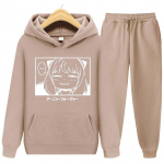 Naiste kapuutsiga komplekt Spordir&otilde;ivad vabaaja &uuml;likond kapuutsid + p&uuml;ksid kaheosaline komplekt Anime tr&uuml;kkimine naiste kapuutsid spordidressid jooksup&uuml;ksid riided S