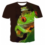 Suvised 3D Funny Tree Frog Graafilised T-s&auml;rgid meestele Mood vabaaja loomade tr&uuml;kisega T-s&auml;rk Isiksus Huvitav trend T-s&auml;rk L
