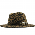 Lihtne laia &auml;&auml;rega leopardvillane Fedora vildist m&uuml;ts naistele leopardp&auml;rl Uus soe talvem&uuml;ts Panama m&uuml;ts meeste dž&auml;ssim&uuml;ts 56 -58cm
