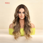 ELEMENT Elegantne esipitsiga s&uuml;nteetiline parukas, pikk laineline IOmbre pruun koos esilet&otilde;stetud juustega parukad naistele naistele igap&auml;evaseks peoks loomulikuks