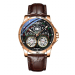 AILANG Uued &Scaron;veitsi k&auml;ekellad Kahekordsed Tourbilloni automaatsed mehaanilised k&auml;ekellad meestele, nahast v&ouml;&ouml;