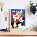 5D DIY teemantmaaling J&otilde;uluvana ristpistes komplekt Mosaiik Teemanttikandid Roos T&auml;is&uuml;mmargune/ruudukujuline puur Kodukaunistus Round 30x40cm