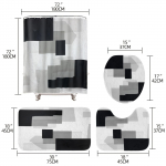 4 tk luksuslikud geomeetrilised du&scaron;ikardinate komplektid, veekindlad vannitoa jaoks, libisemiskindlad vannitoavaibad kaas WC kate vannimatt vannitoakomplekt 4Pcs