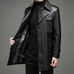 &Scaron;ikk ehtsast nahast mantel Meeste riided Talvine uus paks soe jope vabaaja suur meeste trench F M