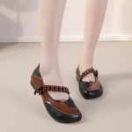 2023. aasta uued veisenahast lamedap&otilde;hjalised naistejalatsid, etnilise stiiliga nahast veiseliha Oxfordi p&otilde;hjav&auml;rviga sobivad kingad Eakate emade kingad 36 must