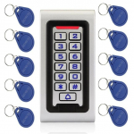 veekindel IP68 RFID 125KHZ ID-klaviatuur &uuml;heukseline eraldiseisev juurdep&auml;&auml;sukontroll metallist korpus ja Wiegand 26 bit + 10 tk RFID kaardid h&otilde;be