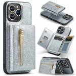 Glitter nahast t&otilde;mblukuga rahakott Eemaldatavad kaardid, pesad, magnet&uuml;mbris iPhone 15 14 Plus 13 12 11 Pro Max jaoks Samsung S24 S23 S22 S21 Ultra Plus S20FE jaoks iPhone 11 h&otilde;be