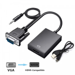 VGA-HDMI-&uuml;hilduv muunduri adapter VGA isane-HDMI kaabel 3,5 mm helipordiga HD 1080P VGA-adapter arvuti s&uuml;learvuti ja HDTV projektori jaoks