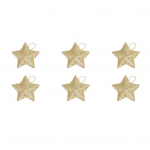 6 tk s&auml;delev 3D-t&auml;hekujuline j&otilde;uluripats kaelarihmaga Glitter Star j&otilde;ulupuu kaunistusega meisterdamise peokaunistus