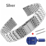 &Otilde;huke k&otilde;va kellarihm 13mm 18mm 20mm 22mm roostevabast terasest kellarihm, liblikast, asenduskellapaela randmek&auml;ev&otilde;ru JL9Z Silver 22mm