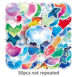 50 originaalset akvarellgrafiti piiri&uuml;lene k&auml;sitsi maalitud v&auml;ike v&auml;rske, mitterikkuv armastuskaunistus kohver mobiiltelefoni &uuml;mbrise kleebised