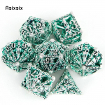 7 tk h&otilde;beroheline k&auml;e pealuu pea metallist t&auml;ringud &otilde;&otilde;nes metallist mitmetahuline t&auml;ringukomplekt, mis sobib rollim&auml;nguks RPG lauakaardim&auml;nguks mitmev&auml;rviline