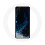 &Uuml;mbris Samsung galaxy S20-le Sinise halli ja musta v&auml;rvi mitmev&auml;rvilised suitsupilved mustal taustal